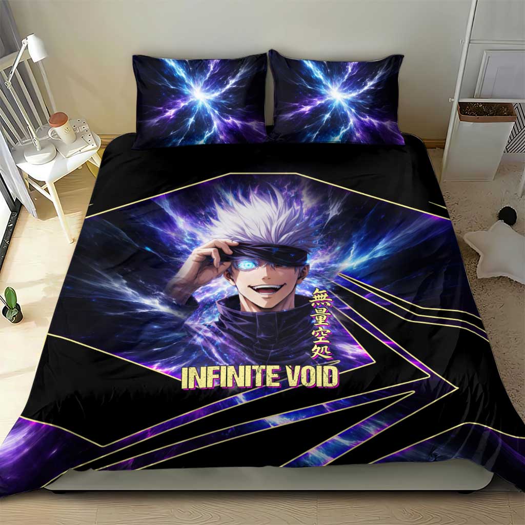 Gojo Satoru Infinite Void Bedding Set Cosmic Anime Power Surge Style