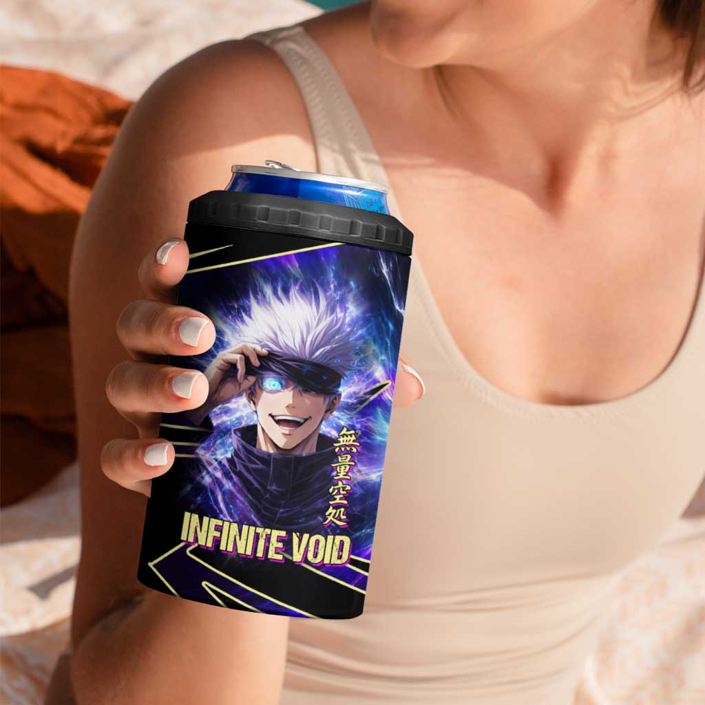 Gojo Satoru Infinite Void 4 in 1 Can Cooler Tumbler Cosmic Anime Power Surge Style