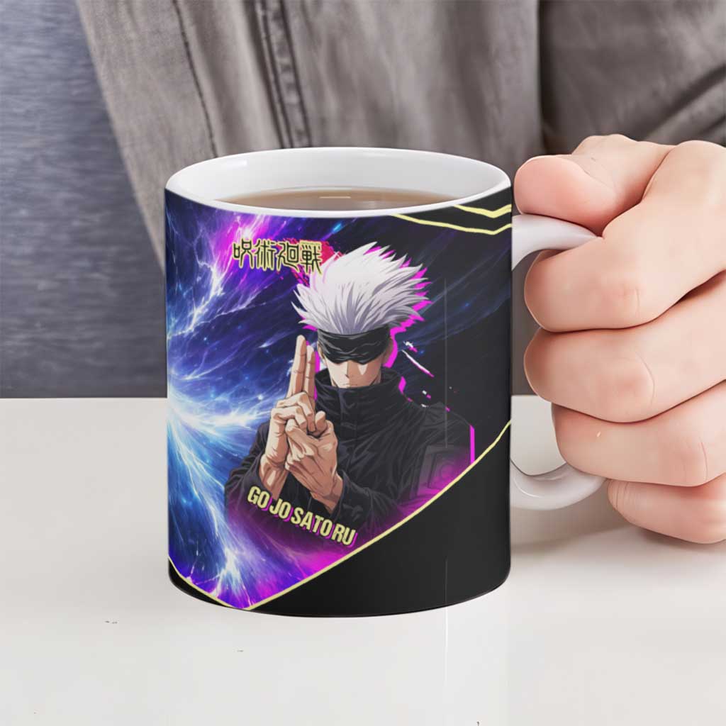 Gojo Satoru Infinite Void Ceramic Mug Cosmic Anime Power Surge Style