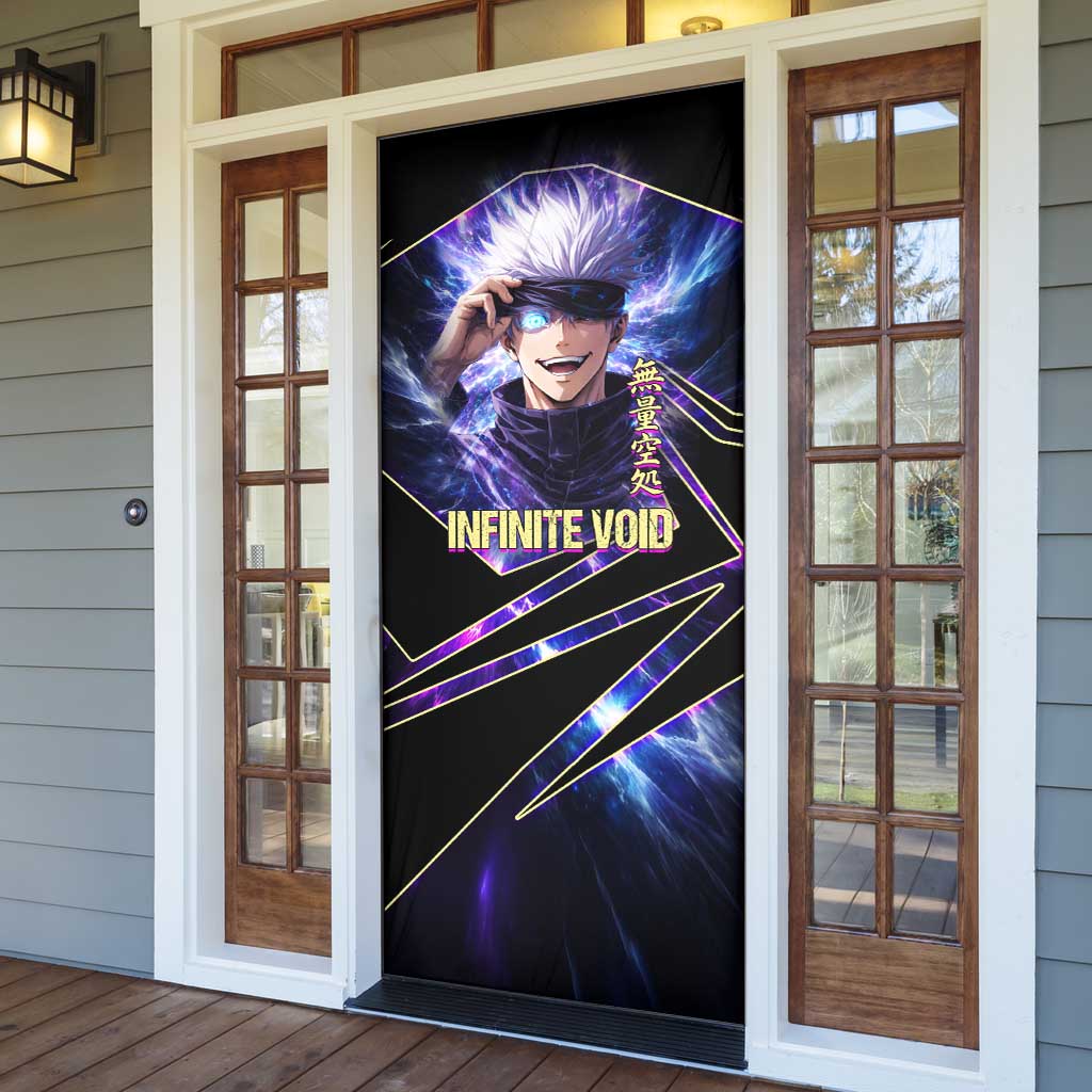 Gojo Satoru Infinite Void Door Cover Cosmic Anime Power Surge Style