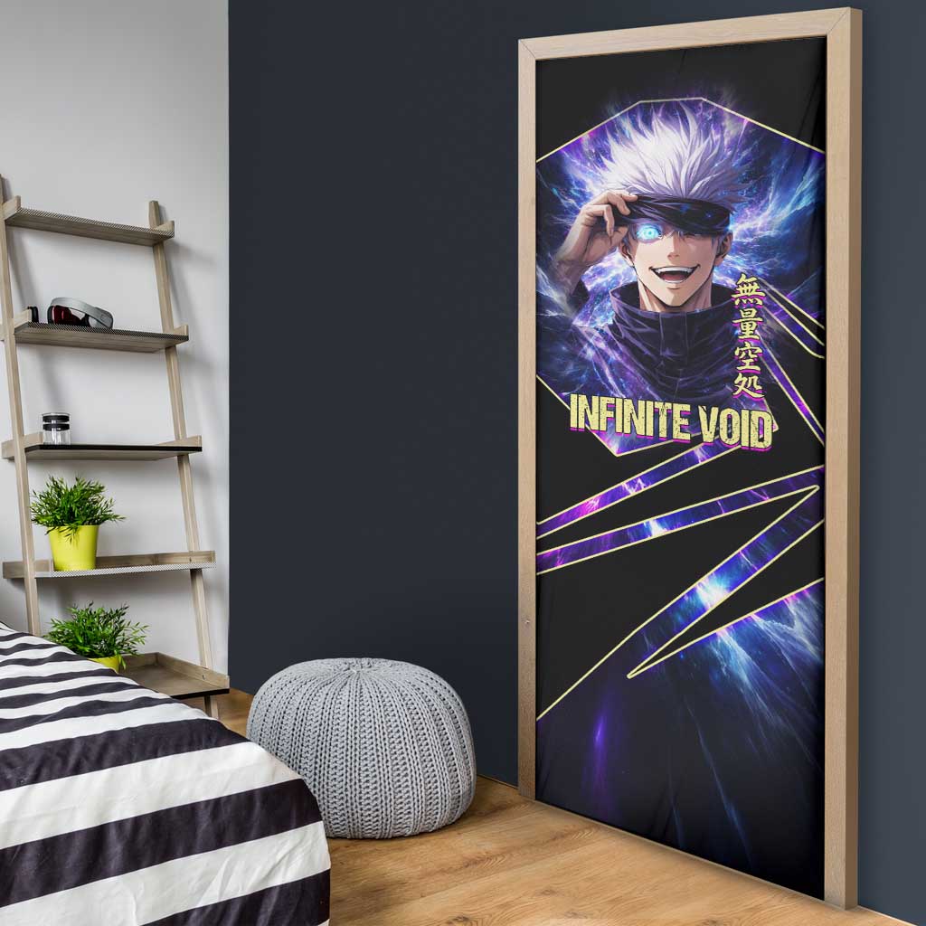 Gojo Satoru Infinite Void Door Cover Cosmic Anime Power Surge Style