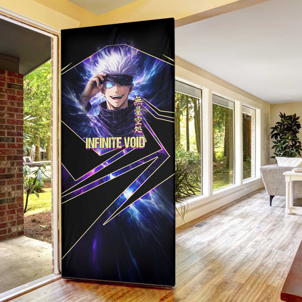 Gojo Satoru Infinite Void Door Cover Cosmic Anime Power Surge Style