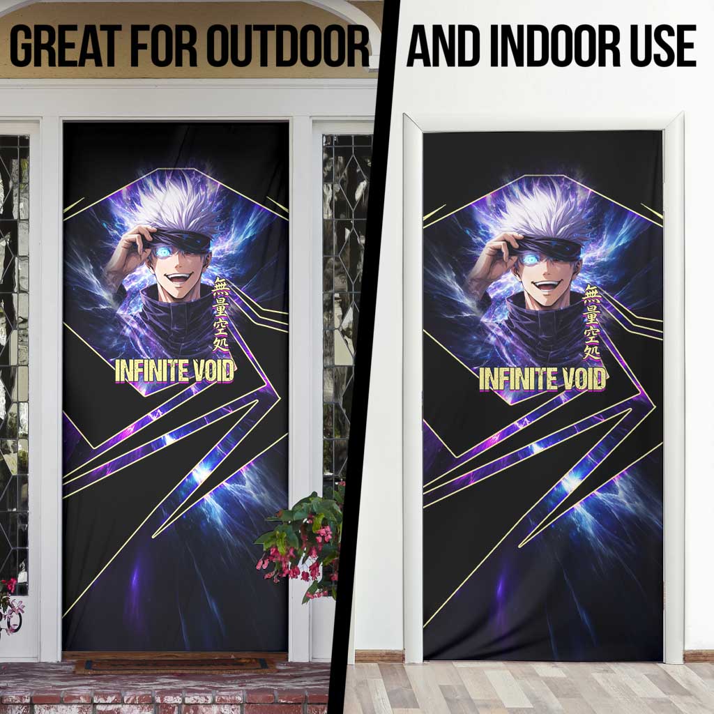 Gojo Satoru Infinite Void Door Cover Cosmic Anime Power Surge Style