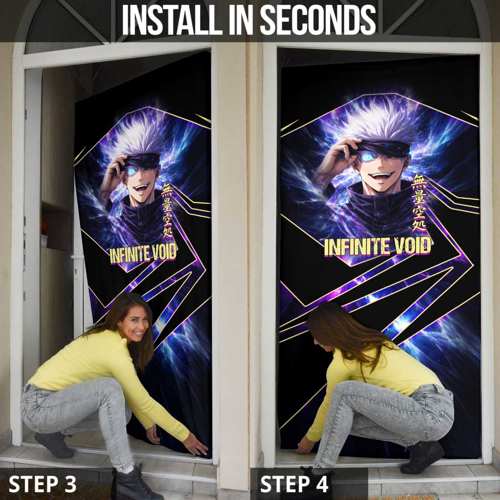 Gojo Satoru Infinite Void Door Cover Cosmic Anime Power Surge Style