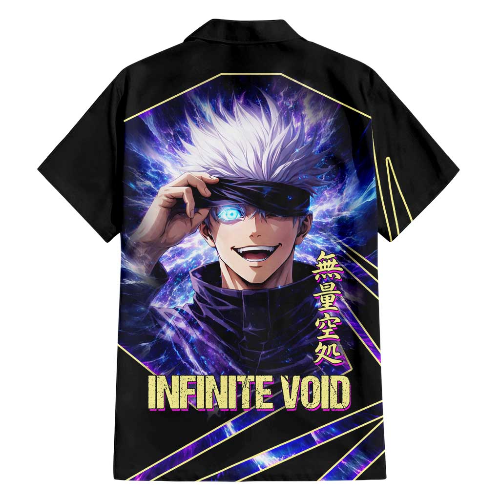 Gojo Satoru Infinite Void Family Matching Long Sleeve Bodycon Dress and Hawaiian Shirt Cosmic Anime Power Surge Style