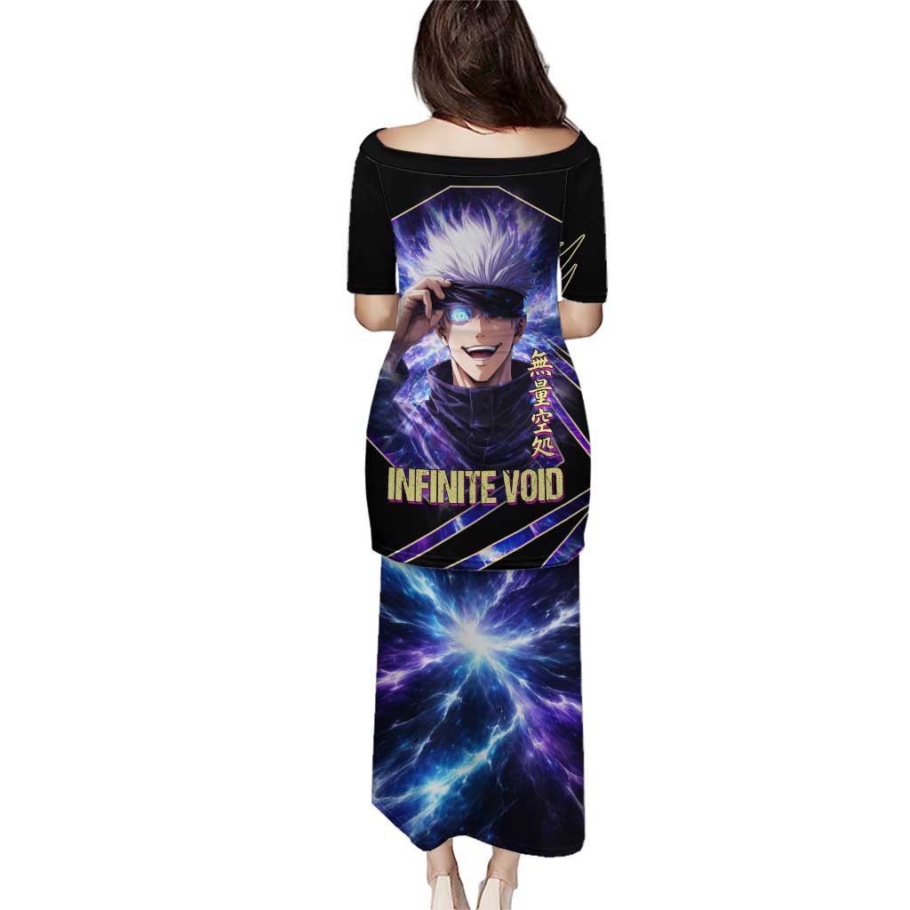 Gojo Satoru Infinite Void Family Matching Puletasi and Hawaiian Shirt Cosmic Anime Power Surge Style