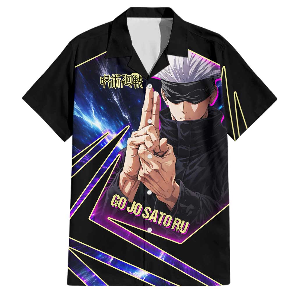 Gojo Satoru Infinite Void Family Matching Short Sleeve Bodycon Dress and Hawaiian Shirt Cosmic Anime Power Surge Style