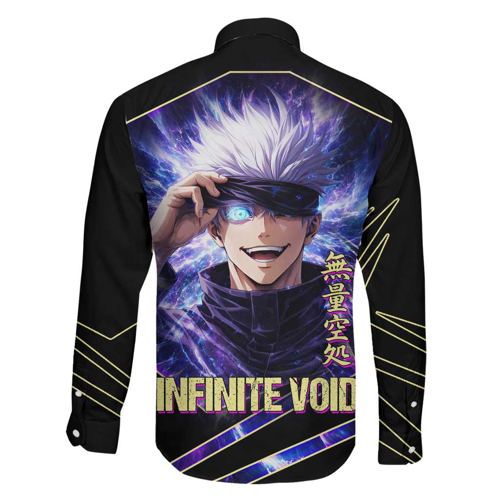 Gojo Satoru Infinite Void Family Matching Short Sleeve Bodycon Dress and Hawaiian Shirt Cosmic Anime Power Surge Style