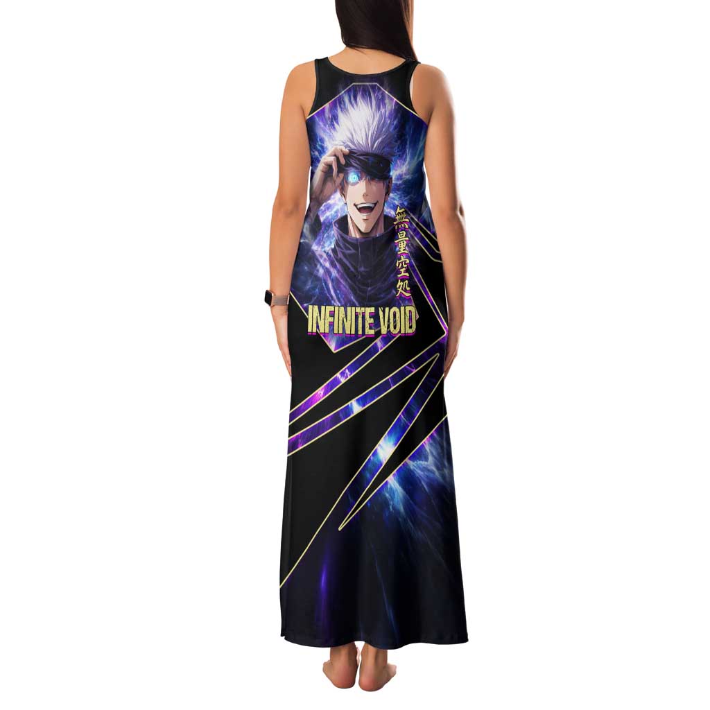 Gojo Satoru Infinite Void Family Matching Tank Maxi Dress and Hawaiian Shirt Cosmic Anime Power Surge Style
