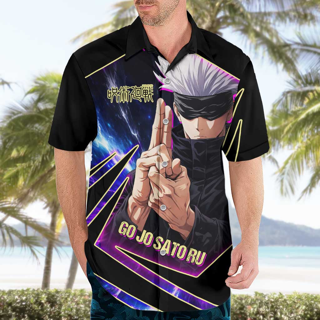 Gojo Satoru Infinite Void Hawaiian Shirt Cosmic Anime Power Surge Style