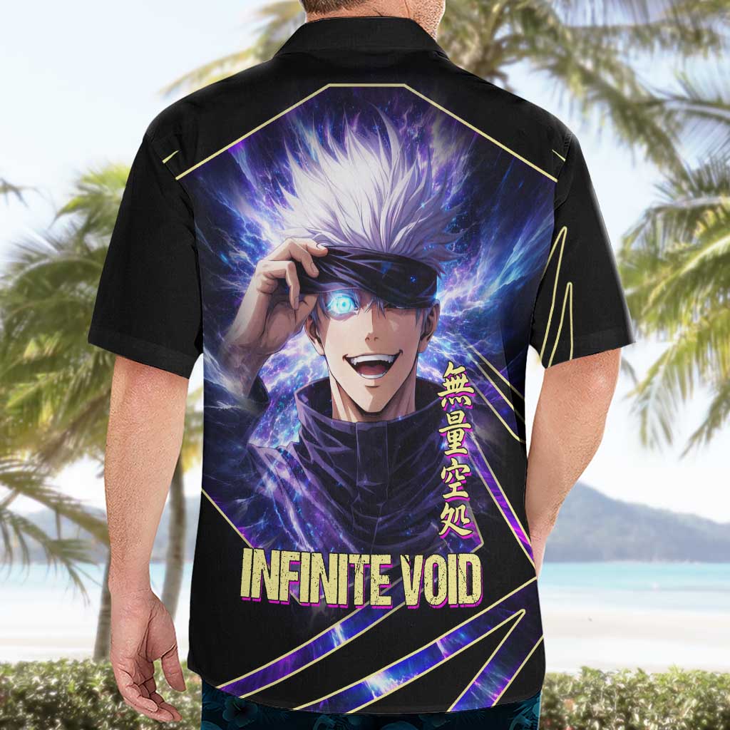 Gojo Satoru Infinite Void Hawaiian Shirt Cosmic Anime Power Surge Style