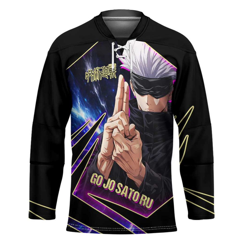 Gojo Satoru Infinite Void Hockey Jersey Cosmic Anime Power Surge Style