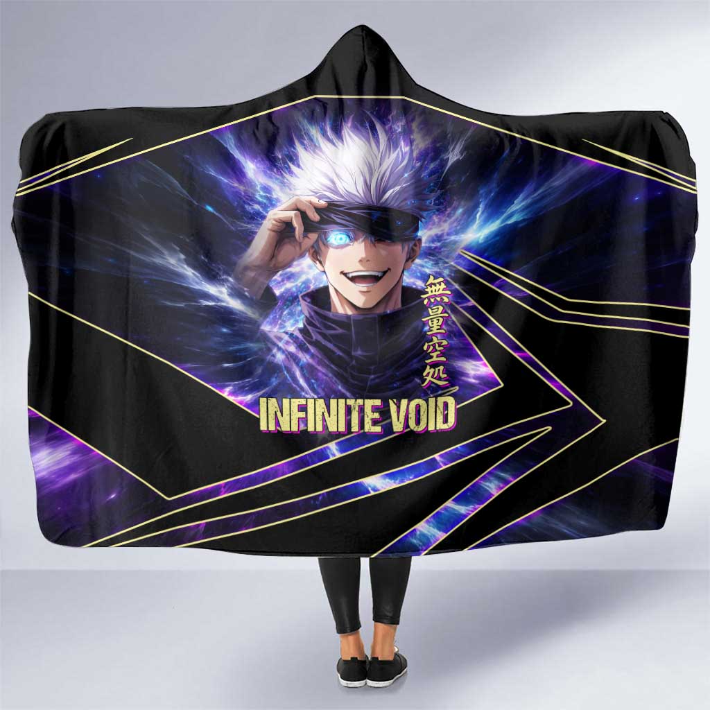 Gojo Satoru Infinite Void Hooded Blanket Cosmic Anime Power Surge Style