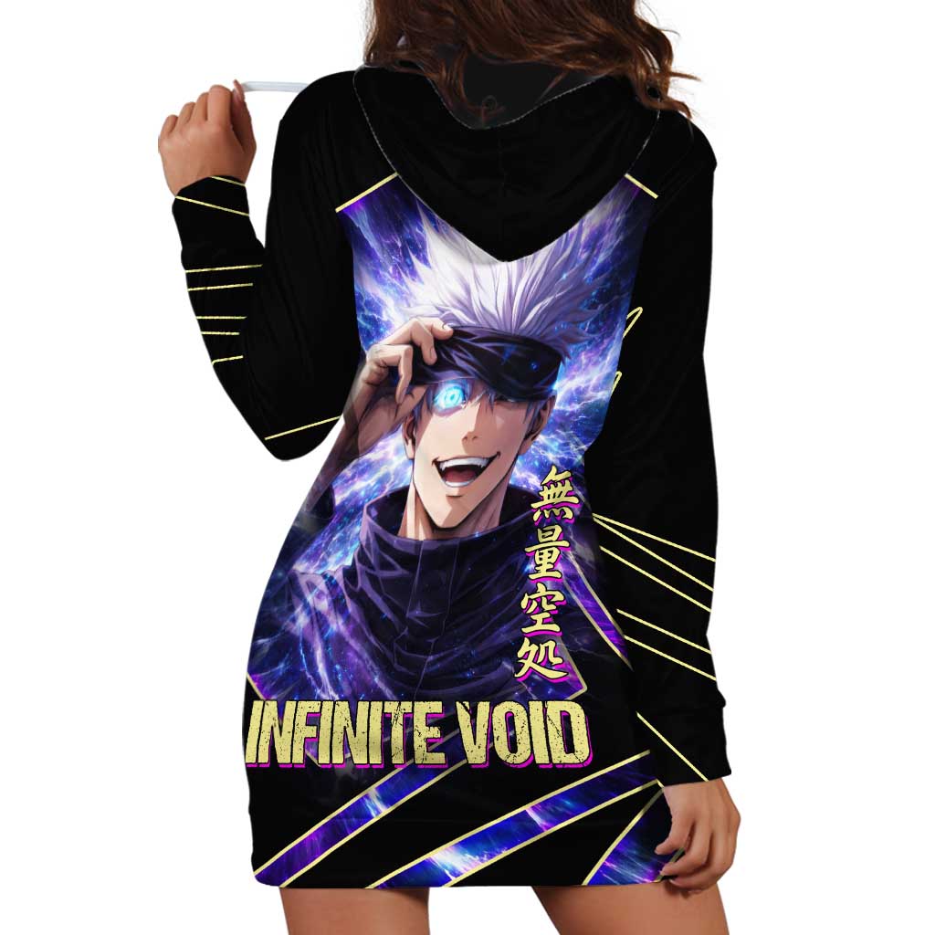 Gojo Satoru Infinite Void Hoodie Dress Cosmic Anime Power Surge Style