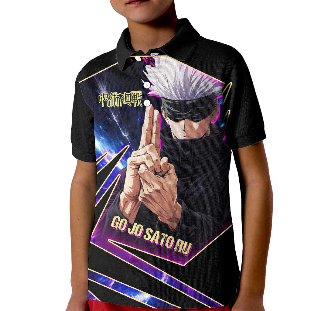 Gojo Satoru Infinite Void Kid Polo Shirt Cosmic Anime Power Surge Style
