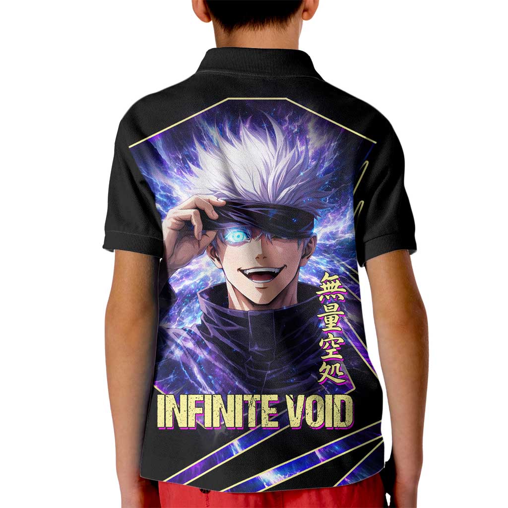 Gojo Satoru Infinite Void Kid Polo Shirt Cosmic Anime Power Surge Style