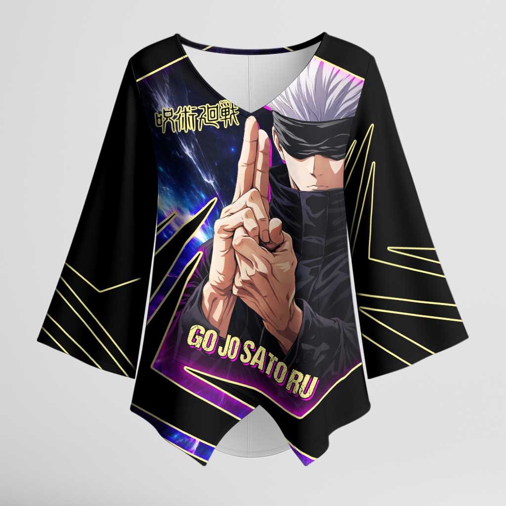 Gojo Satoru Infinite Void Kimono Sleeve Blouse Cosmic Anime Power Surge Style