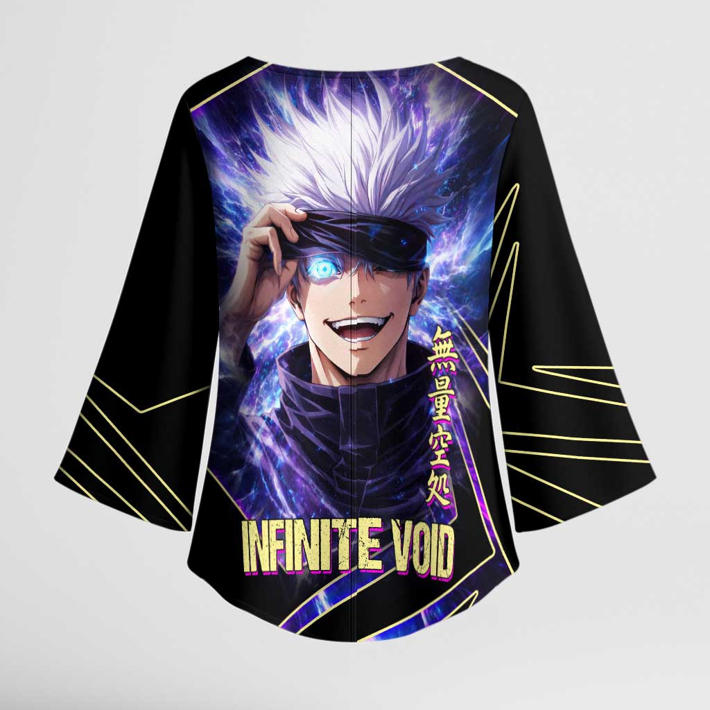 Gojo Satoru Infinite Void Kimono Sleeve Blouse Cosmic Anime Power Surge Style