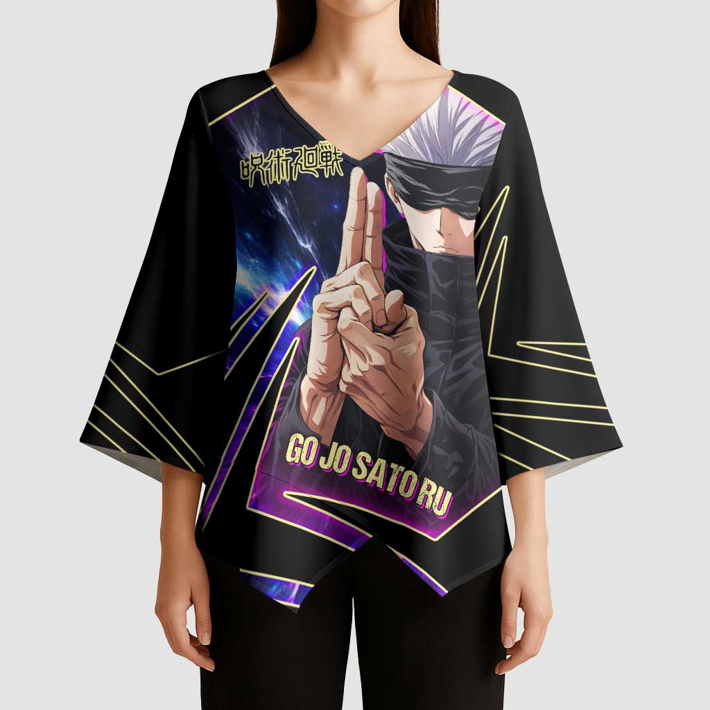 Gojo Satoru Infinite Void Kimono Sleeve Blouse Cosmic Anime Power Surge Style