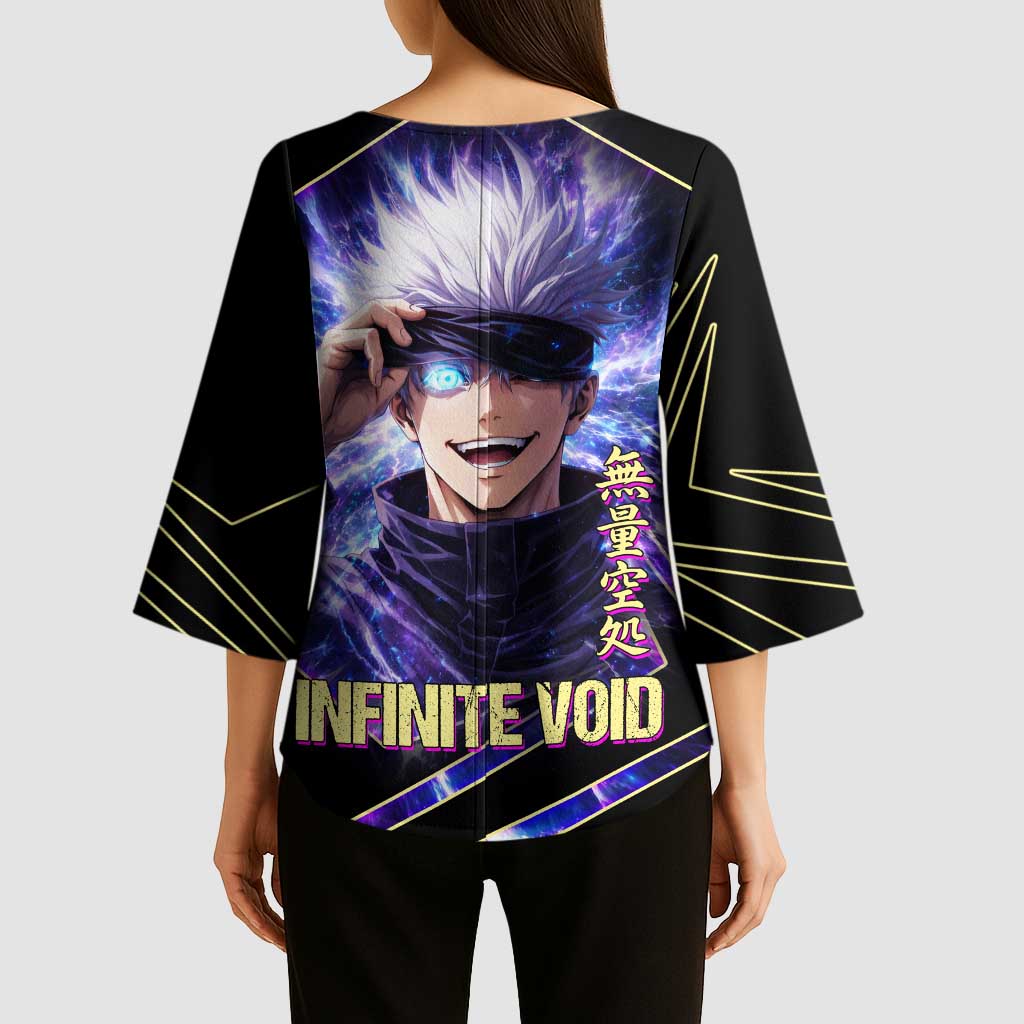 Gojo Satoru Infinite Void Kimono Sleeve Blouse Cosmic Anime Power Surge Style