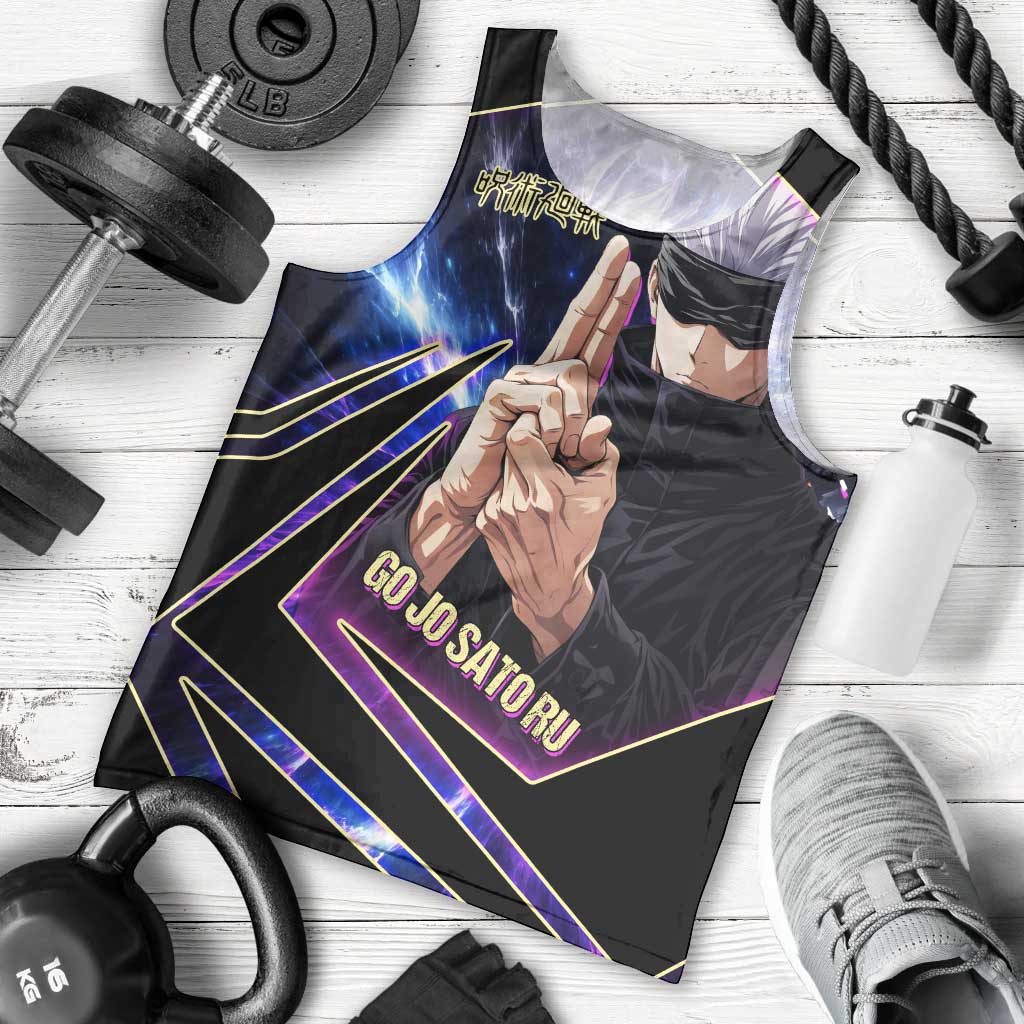 Gojo Satoru Infinite Void Men Tank Top Cosmic Anime Power Surge Style