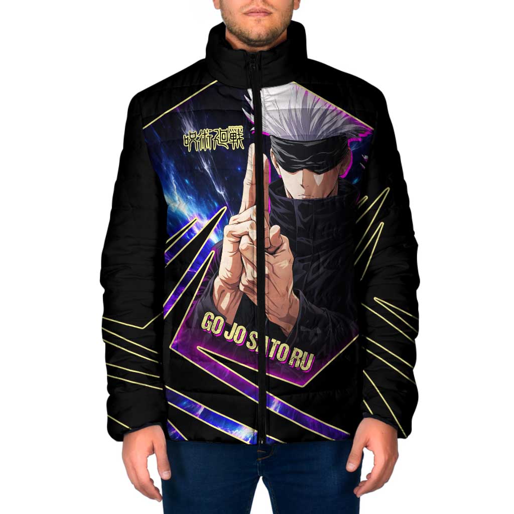 Gojo Satoru Infinite Void Padded Jacket Cosmic Anime Power Surge Style
