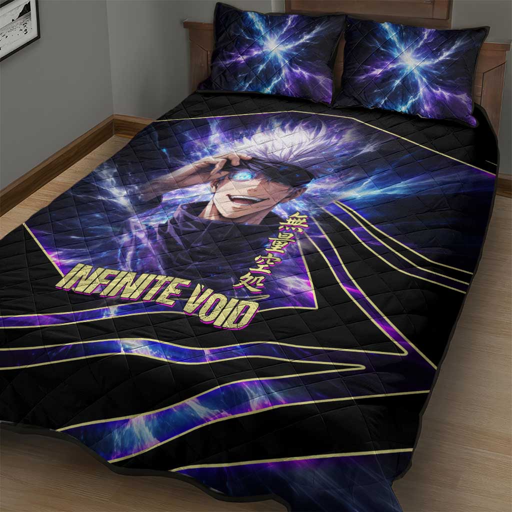 Gojo Satoru Infinite Void Quilt Bed Set Cosmic Anime Power Surge Style