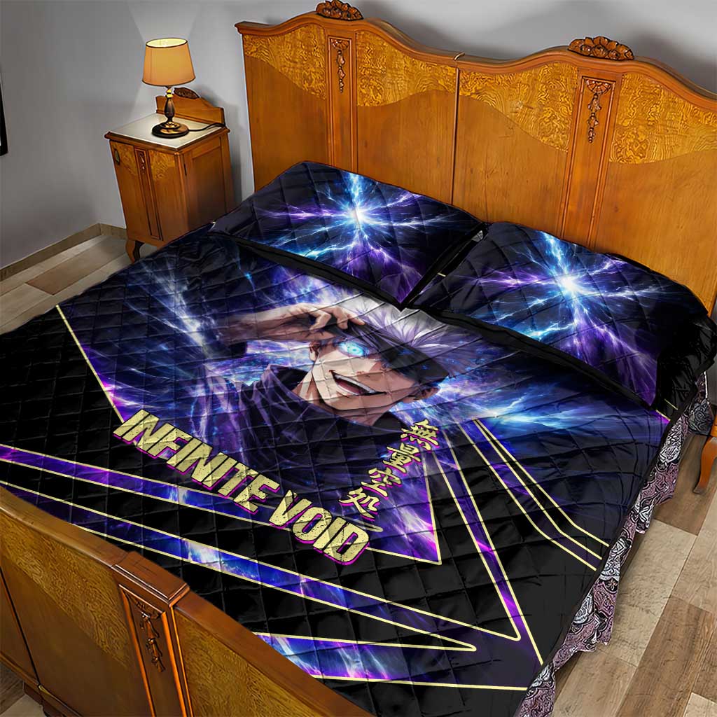 Gojo Satoru Infinite Void Quilt Bed Set Cosmic Anime Power Surge Style