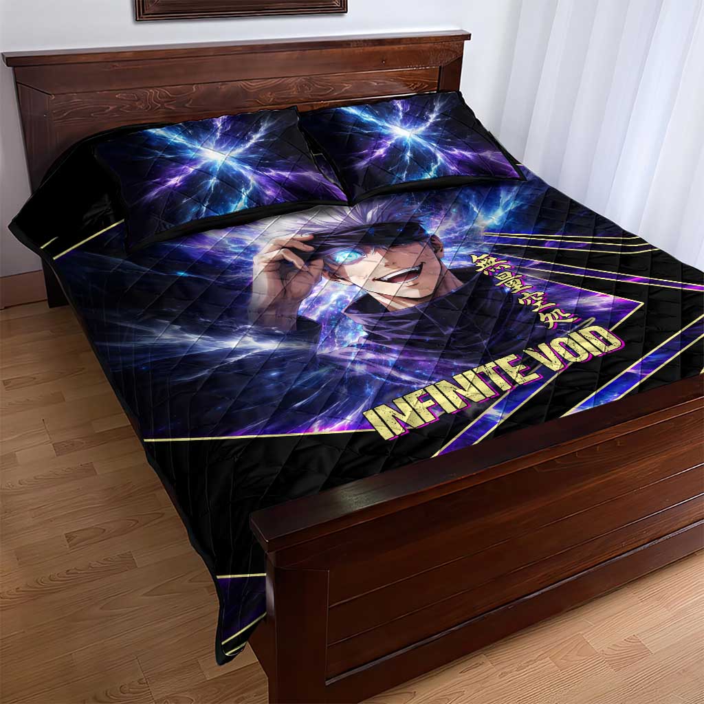 Gojo Satoru Infinite Void Quilt Bed Set Cosmic Anime Power Surge Style