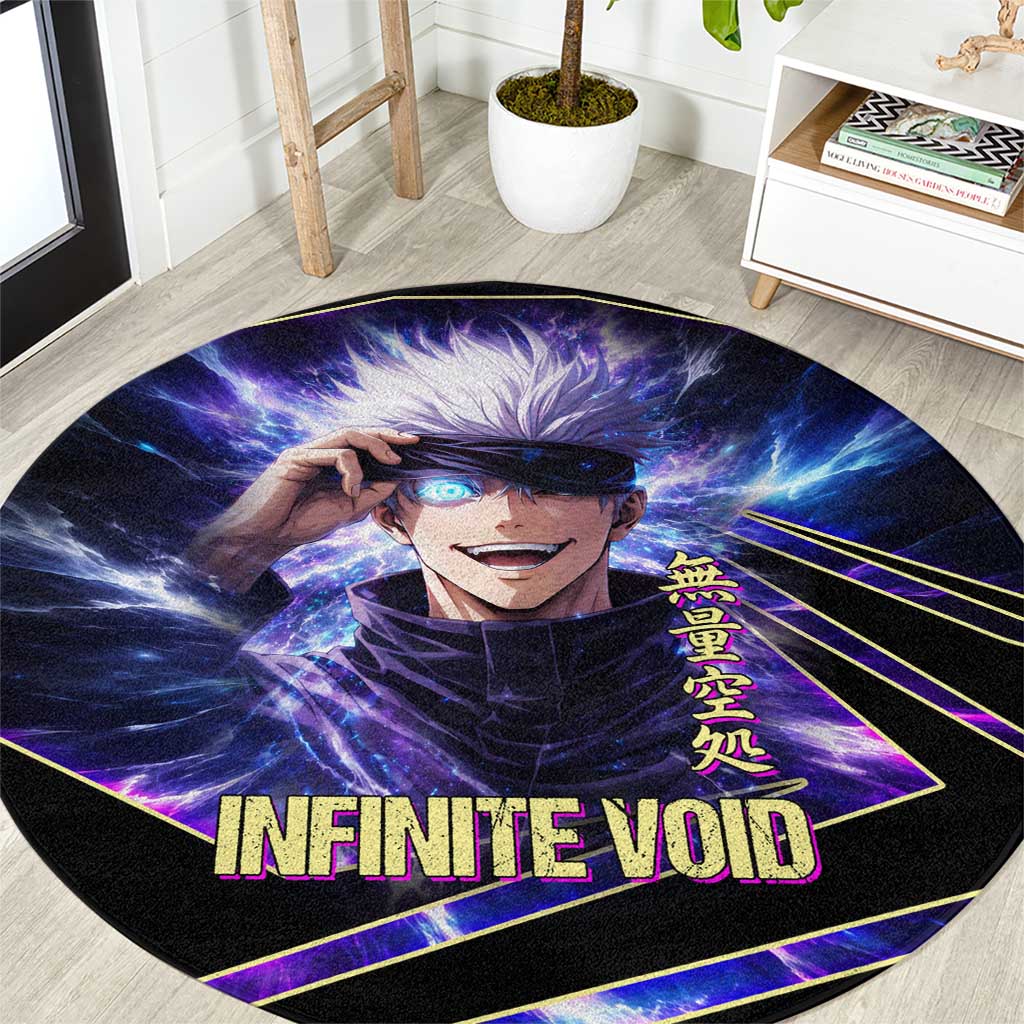 Gojo Satoru Infinite Void Round Carpet Cosmic Anime Power Surge Style