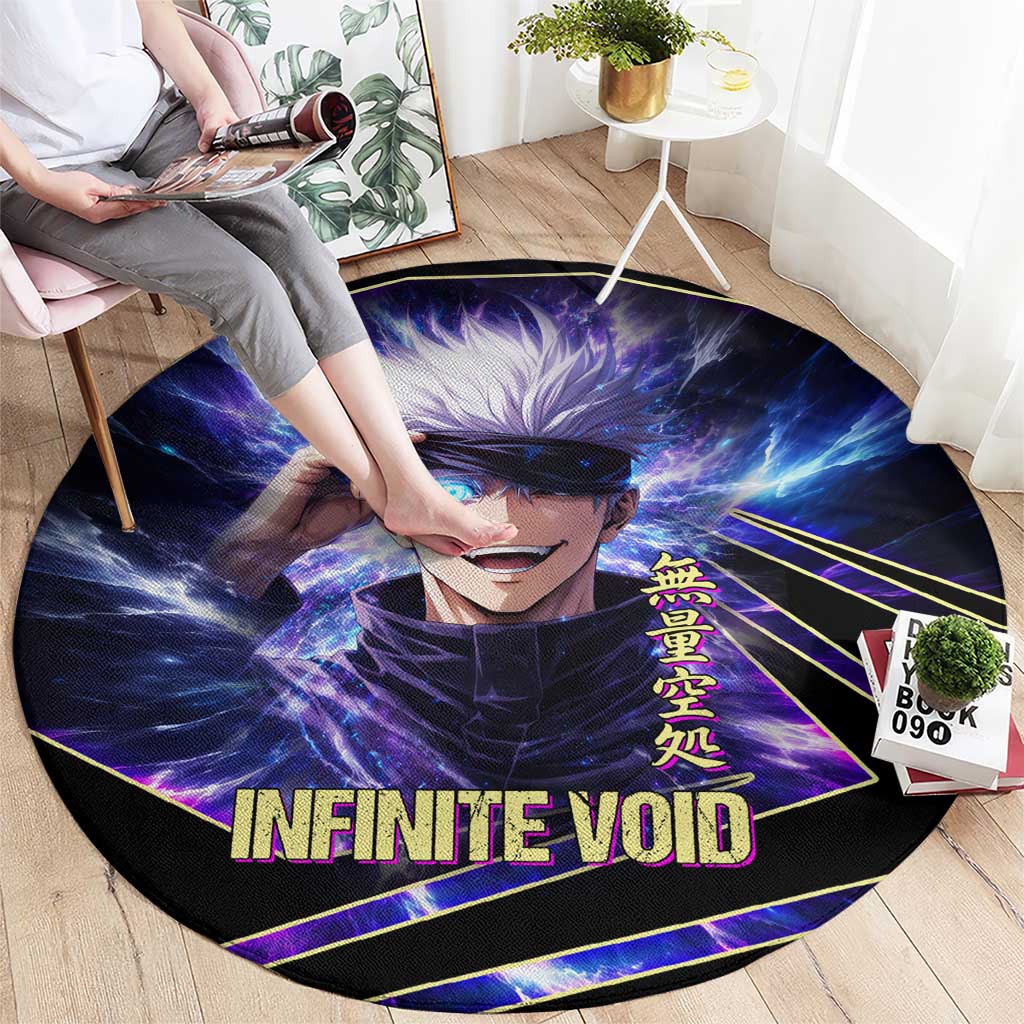 Gojo Satoru Infinite Void Round Carpet Cosmic Anime Power Surge Style