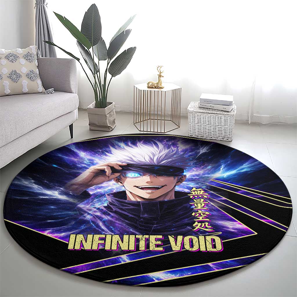 Gojo Satoru Infinite Void Round Carpet Cosmic Anime Power Surge Style