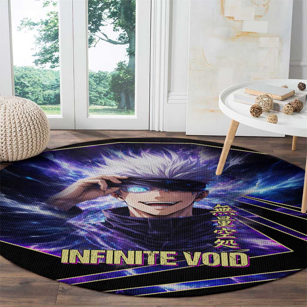 Gojo Satoru Infinite Void Round Carpet Cosmic Anime Power Surge Style
