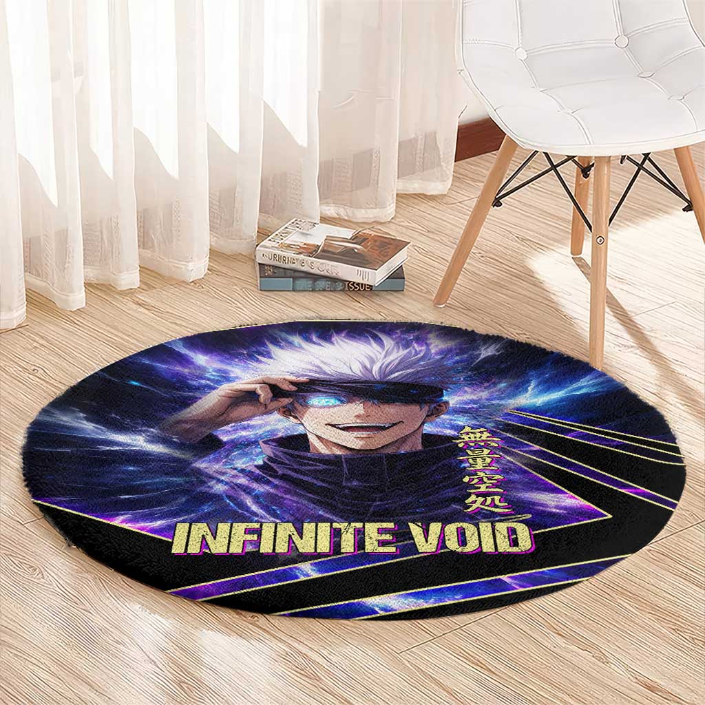 Gojo Satoru Infinite Void Round Carpet Cosmic Anime Power Surge Style