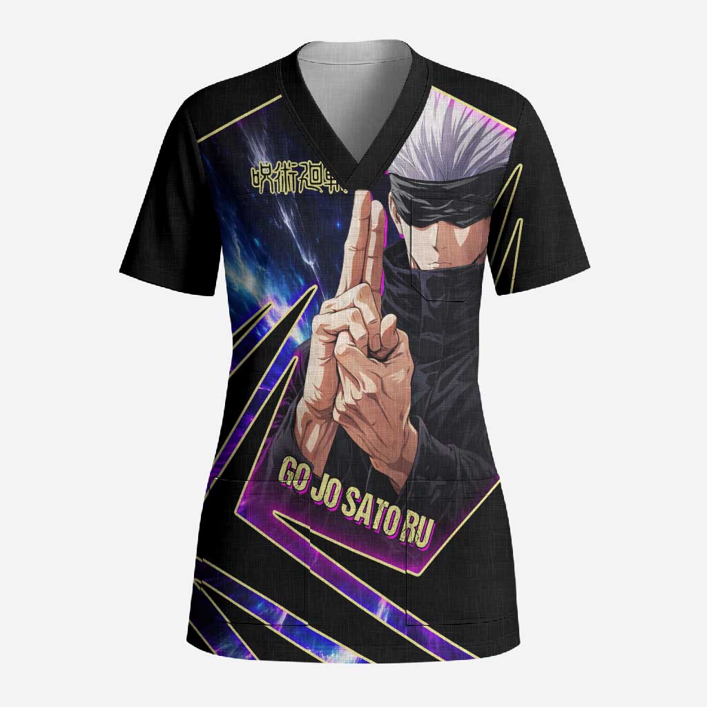 Gojo Satoru Infinite Void Scrub Top Cosmic Anime Power Surge Style