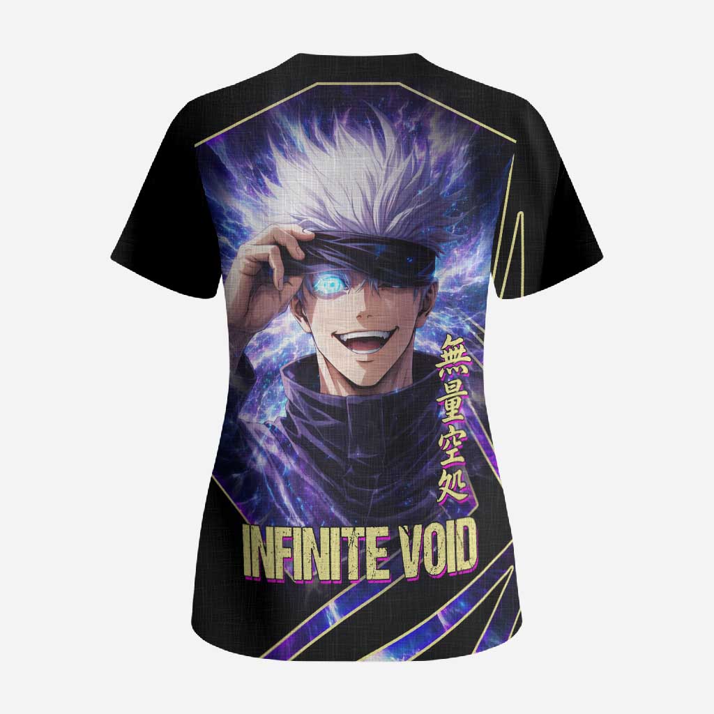 Gojo Satoru Infinite Void Scrub Top Cosmic Anime Power Surge Style