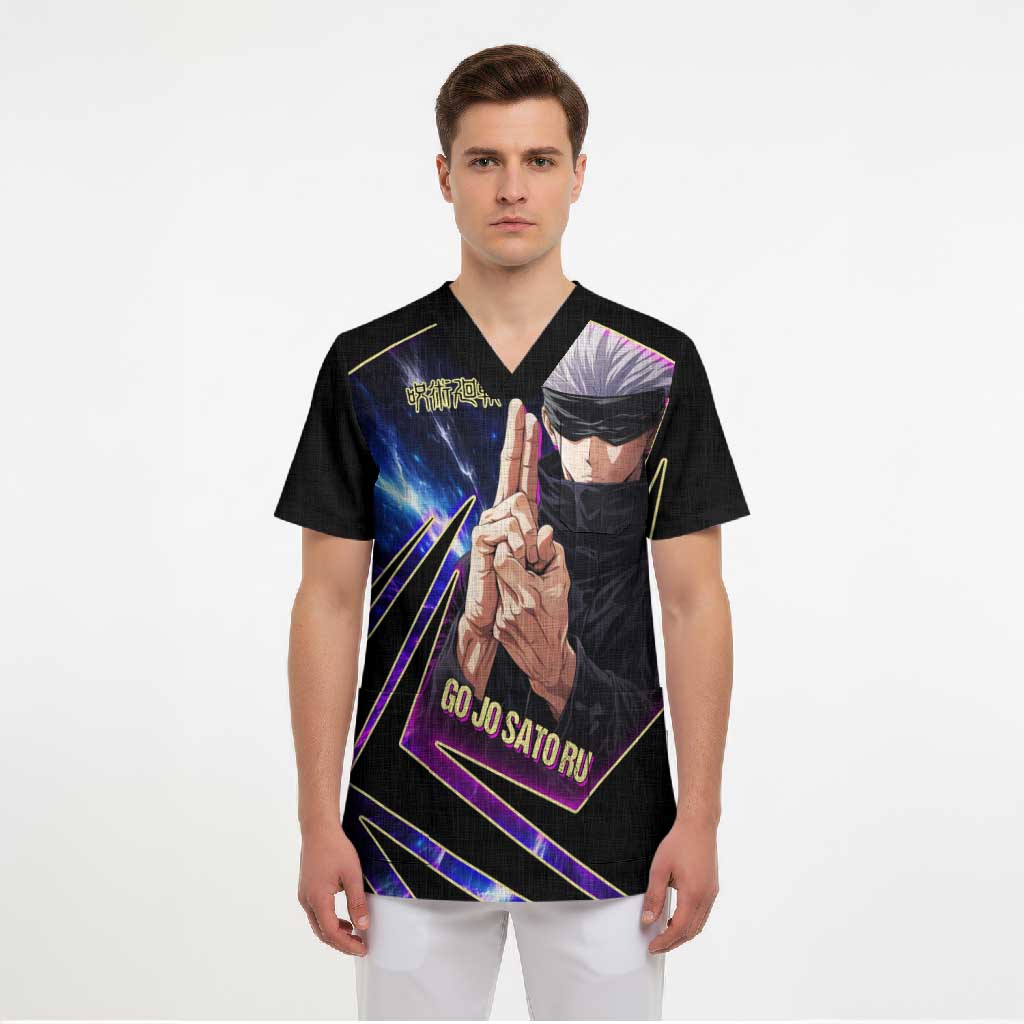 Gojo Satoru Infinite Void Scrub Top Cosmic Anime Power Surge Style