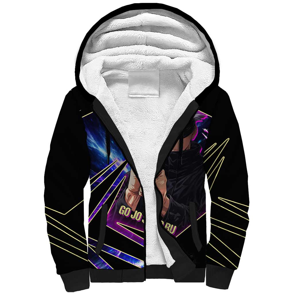 Gojo Satoru Infinite Void Sherpa Hoodie Cosmic Anime Power Surge Style