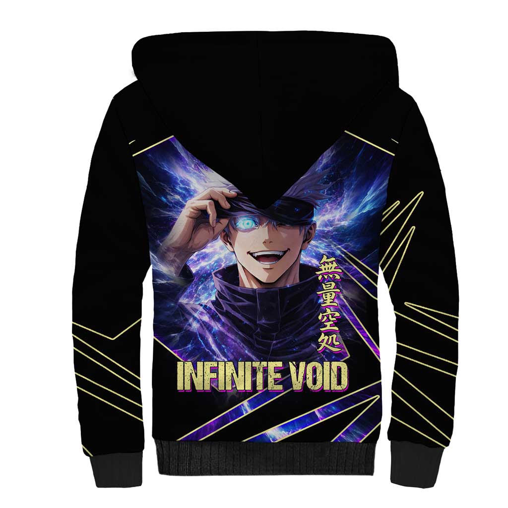 Gojo Satoru Infinite Void Sherpa Hoodie Cosmic Anime Power Surge Style