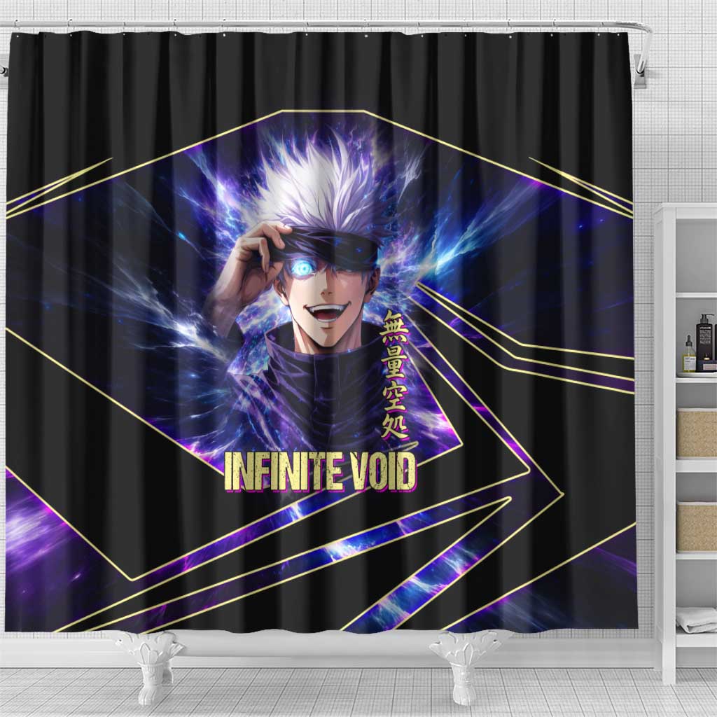 Gojo Satoru Infinite Void Shower Curtain Cosmic Anime Power Surge Style