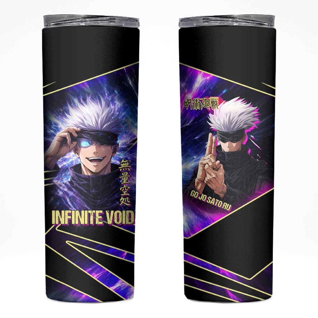 Gojo Satoru Infinite Void Skinny Tumbler Cosmic Anime Power Surge Style