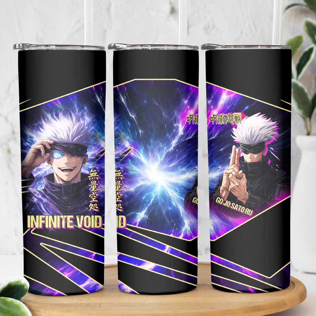 Gojo Satoru Infinite Void Skinny Tumbler Cosmic Anime Power Surge Style
