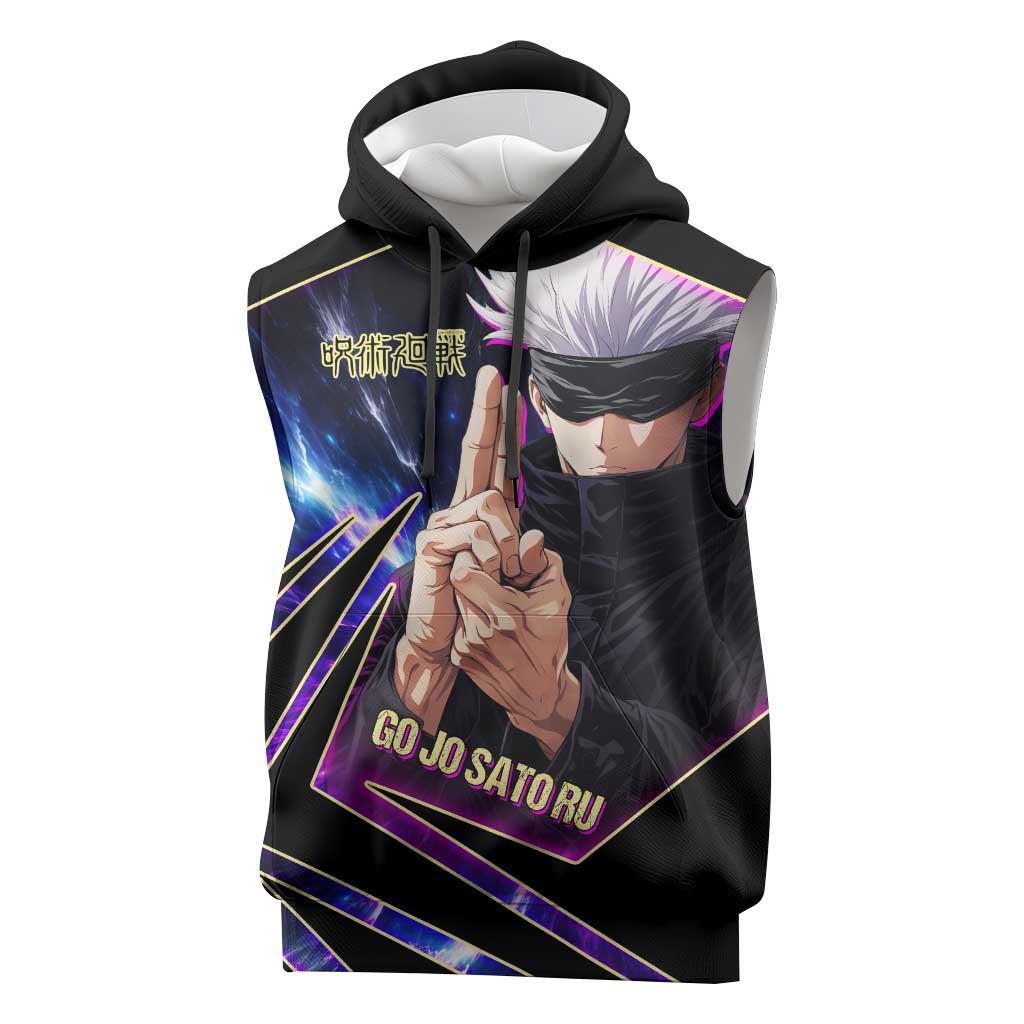 Gojo Satoru Infinite Void Sleeveless Hoodie Cosmic Anime Power Surge Style