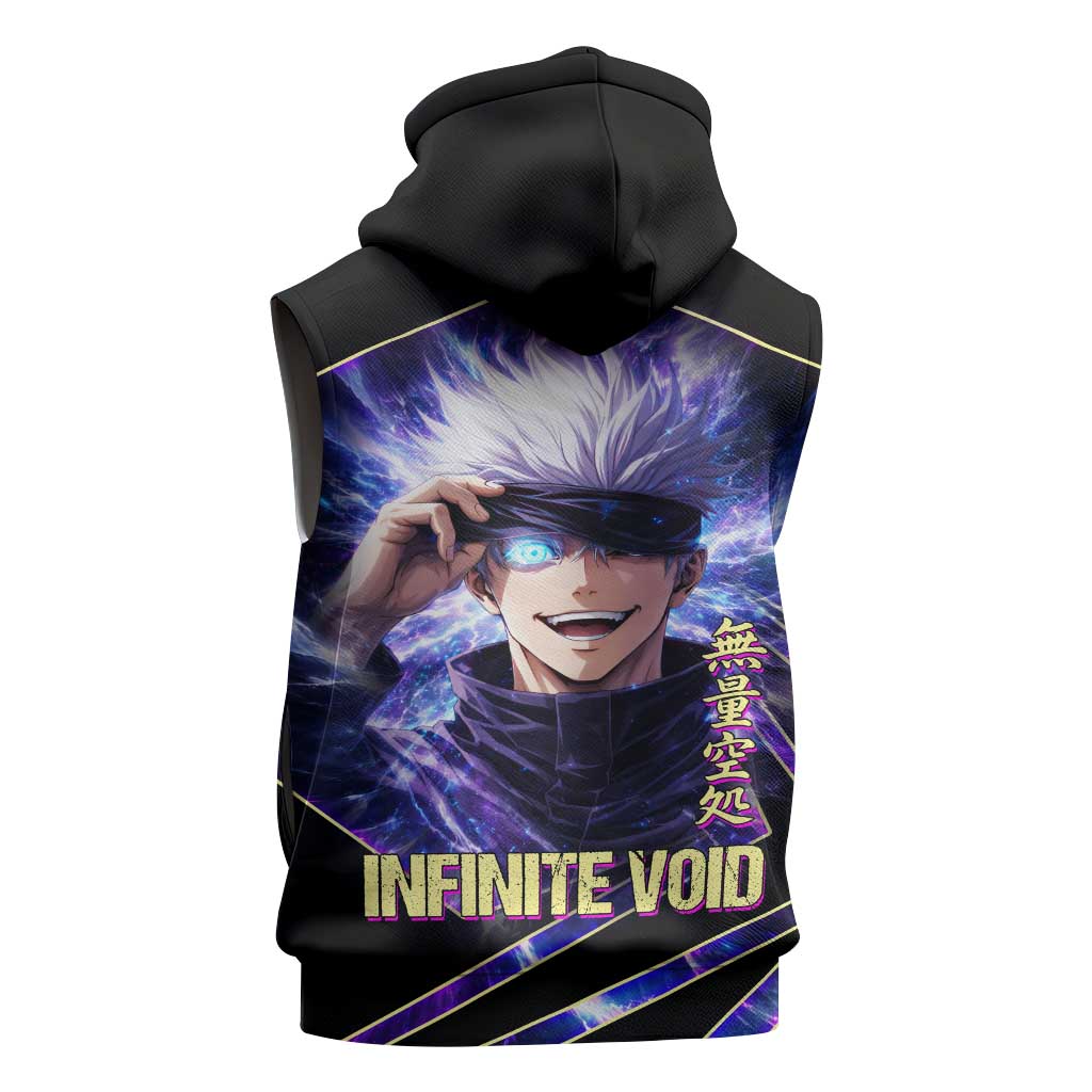 Gojo Satoru Infinite Void Sleeveless Hoodie Cosmic Anime Power Surge Style