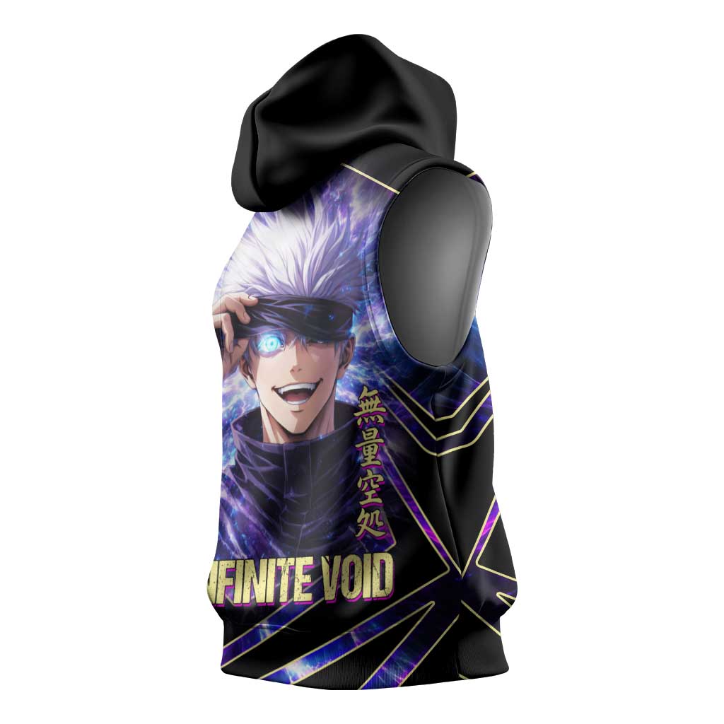 Gojo Satoru Infinite Void Sleeveless Hoodie Cosmic Anime Power Surge Style