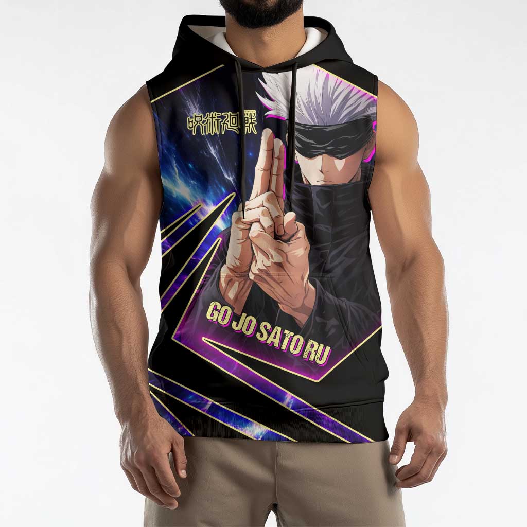 Gojo Satoru Infinite Void Sleeveless Hoodie Cosmic Anime Power Surge Style