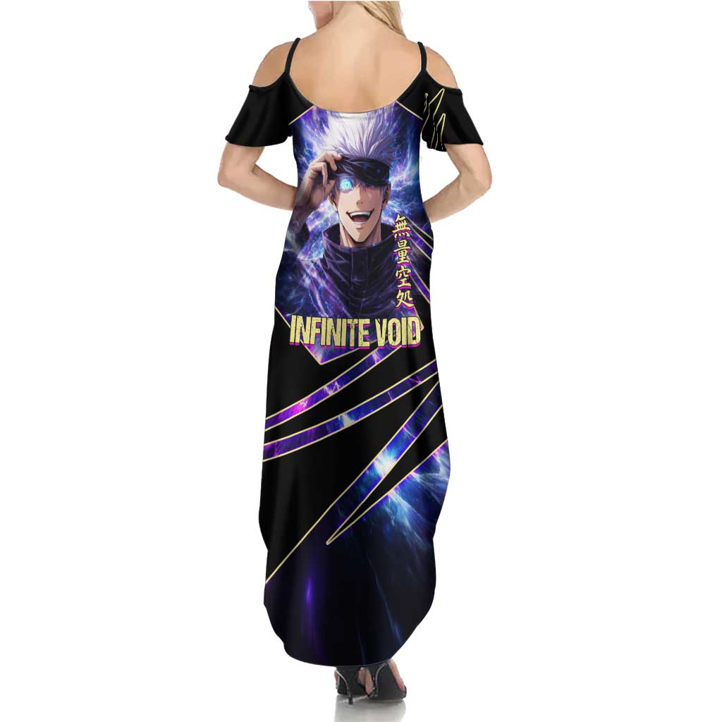 Gojo Satoru Infinite Void Summer Maxi Dress Cosmic Anime Power Surge Style
