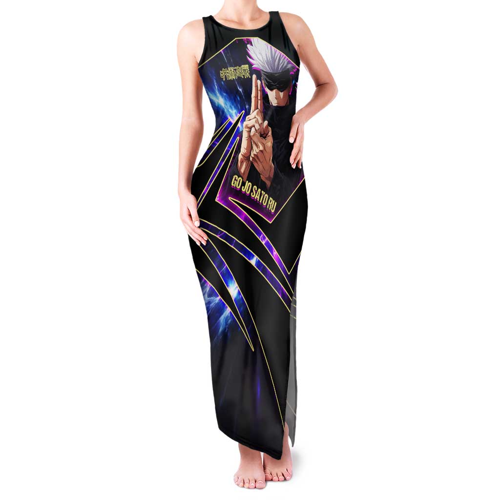 Gojo Satoru Infinite Void Tank Maxi Dress Cosmic Anime Power Surge Style