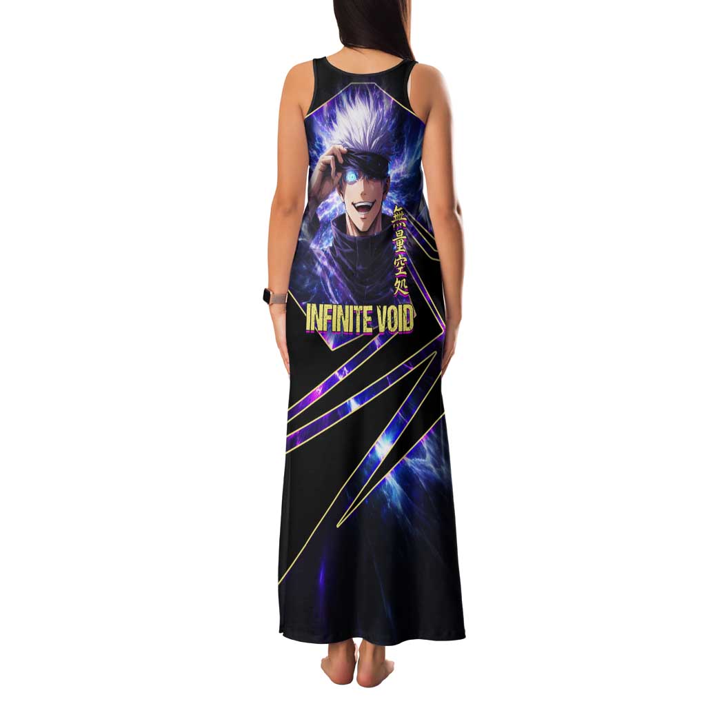 Gojo Satoru Infinite Void Tank Maxi Dress Cosmic Anime Power Surge Style