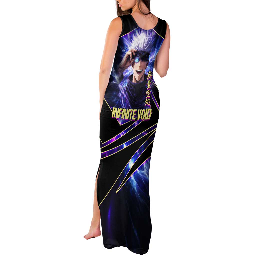 Gojo Satoru Infinite Void Tank Maxi Dress Cosmic Anime Power Surge Style